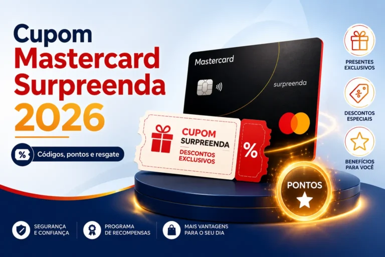 Cupom Mastercard Surpreenda 2026: Códigos e Resgate Cupom Mastercard Surpreenda 2026 com cartão, códigos promocionais, pontos, descontos e benefícios