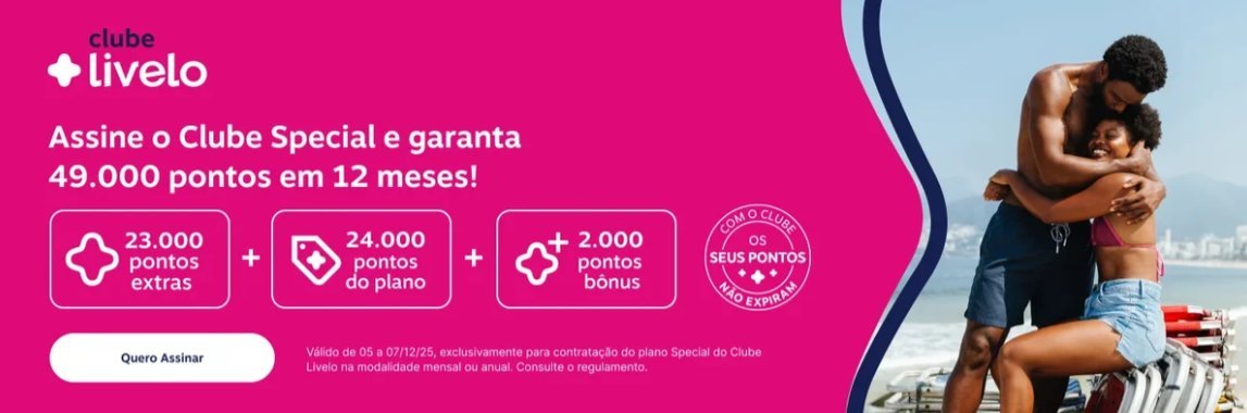 Últimas horas para conquistar 49.000 pontos no Clube Livelo Special - Imagem do artigo original