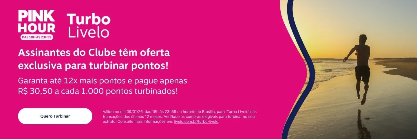 Turbo Livelo: multiplique seus pontos em até 12x só hoje e pague milheiro a R$ 30,50 1 Turbo Livelo: multiplique seus pontos em até 12x só hoje e pague milheiro a R$ 30,50 - Imagem do artigo original