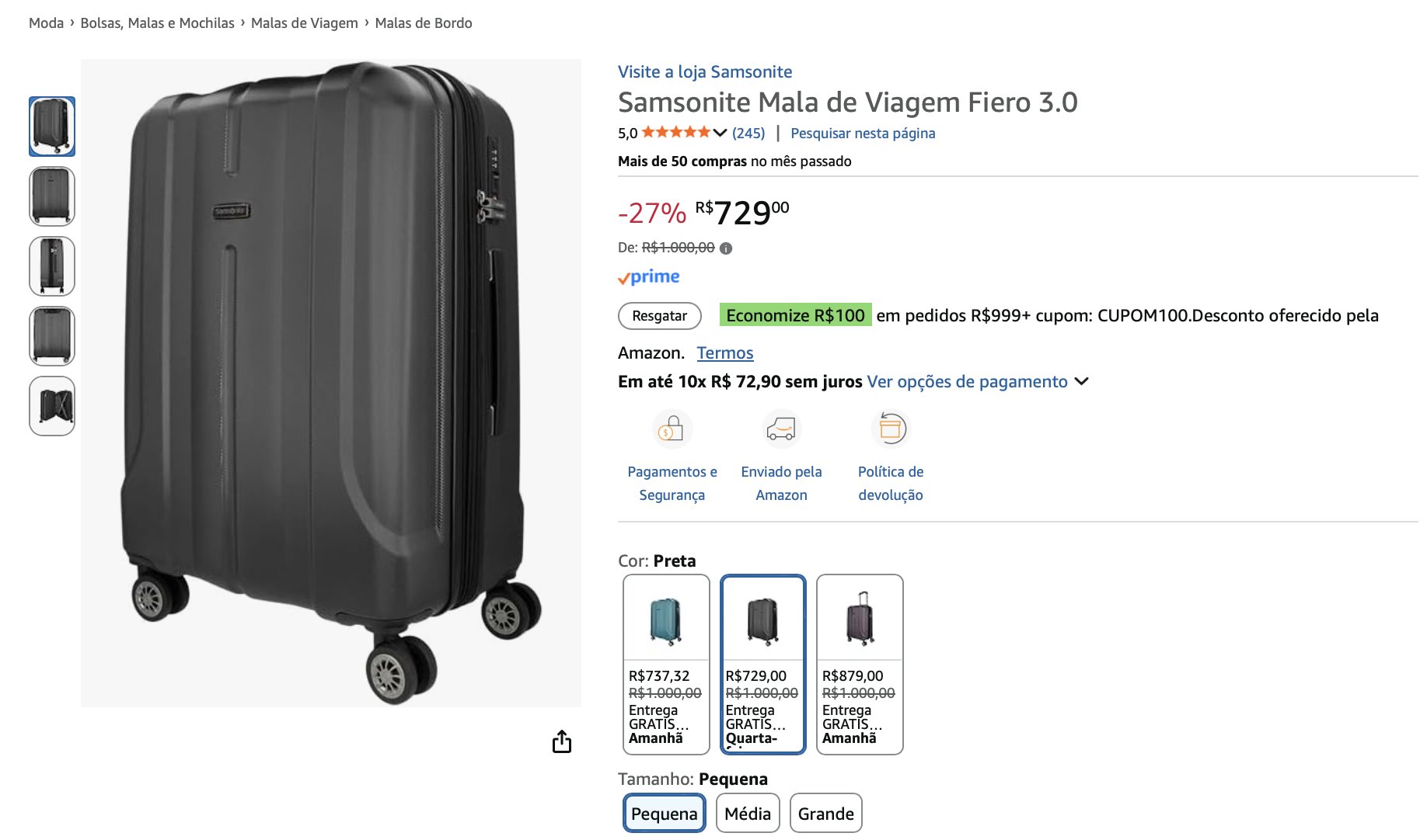 Amazon corta até 27% no preço de malas de viagem e permite parcelar em 12 vezes - Imagem do artigo original