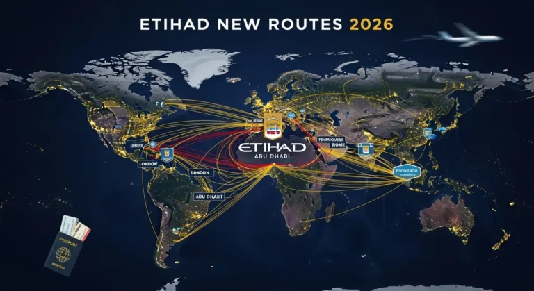 Mapa novas rotas Etihad 2026
