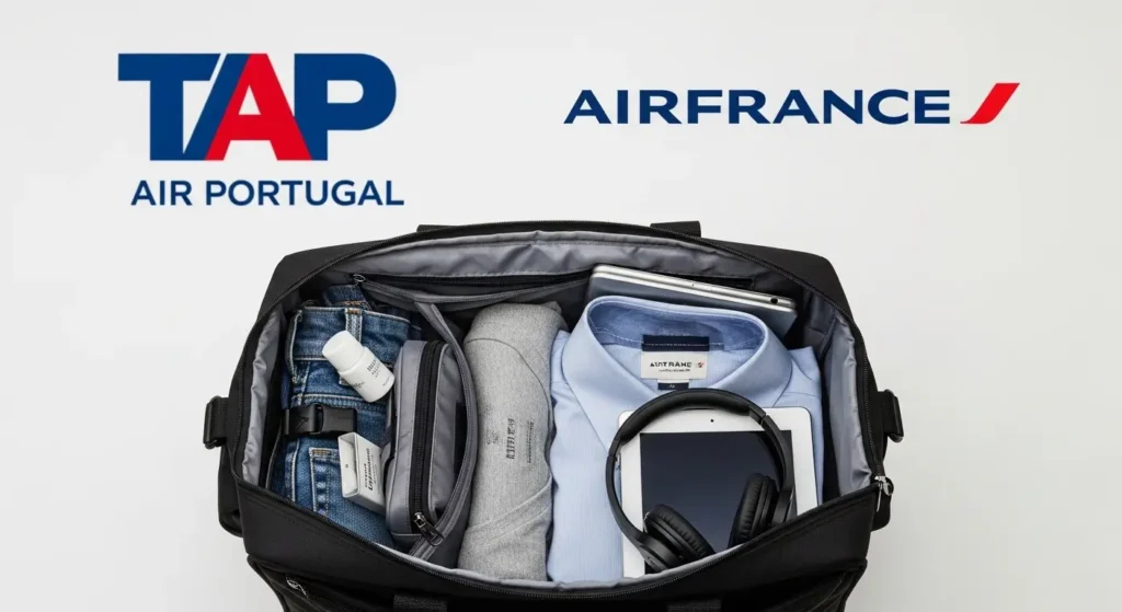 bagagem mão internacional TAP Air France medidas