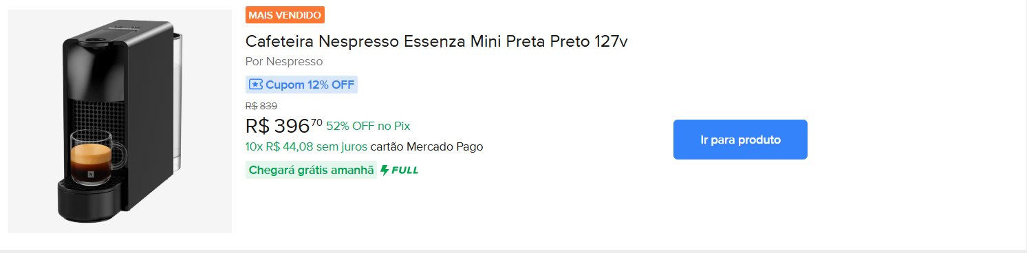 Promoção relâmpago: cafeteiras Nespresso com até 59% de desconto no Mercado Livre - Imagem do artigo original