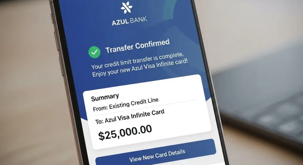 O segredo dos bastidores: Como conseguir a Azul Visa Infinite aprovação sem comprovar R$ 15 mil de renda 4 Aplicativo do banco confirmando a transferência de limites e destravando a Azul Visa Infinite aprovação.