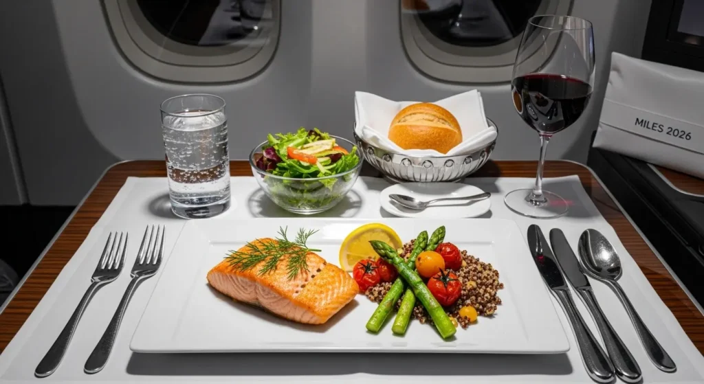 Executiva com milhas 2026 Tabelas LATAM e TAP 2 Executiva por preço de Econômica: Gastronomia e conforto na classe executiva com milhas 2026.