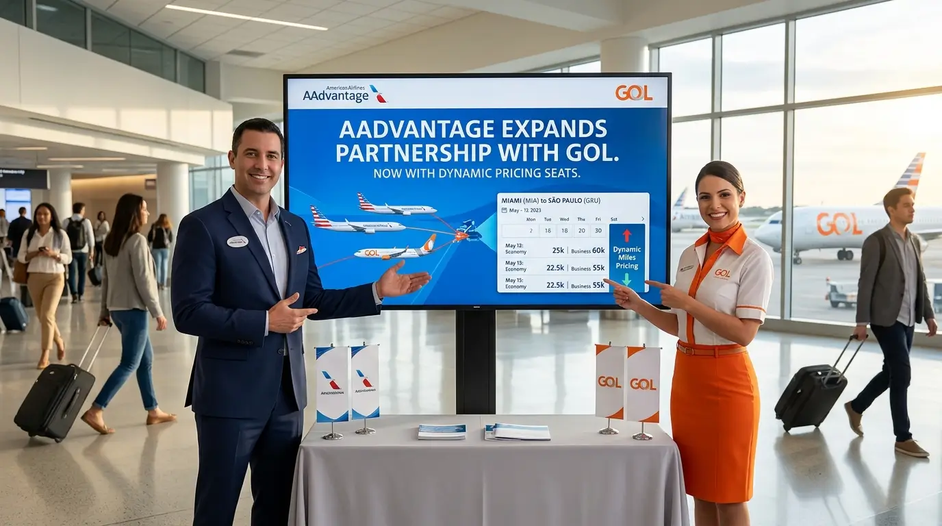 Parceria AAdvantage expande com GOL: inventário dinâmico de assentos usando milhas AAdvantage em voos da GOL com valores de 10k, 21k e 75k milhas