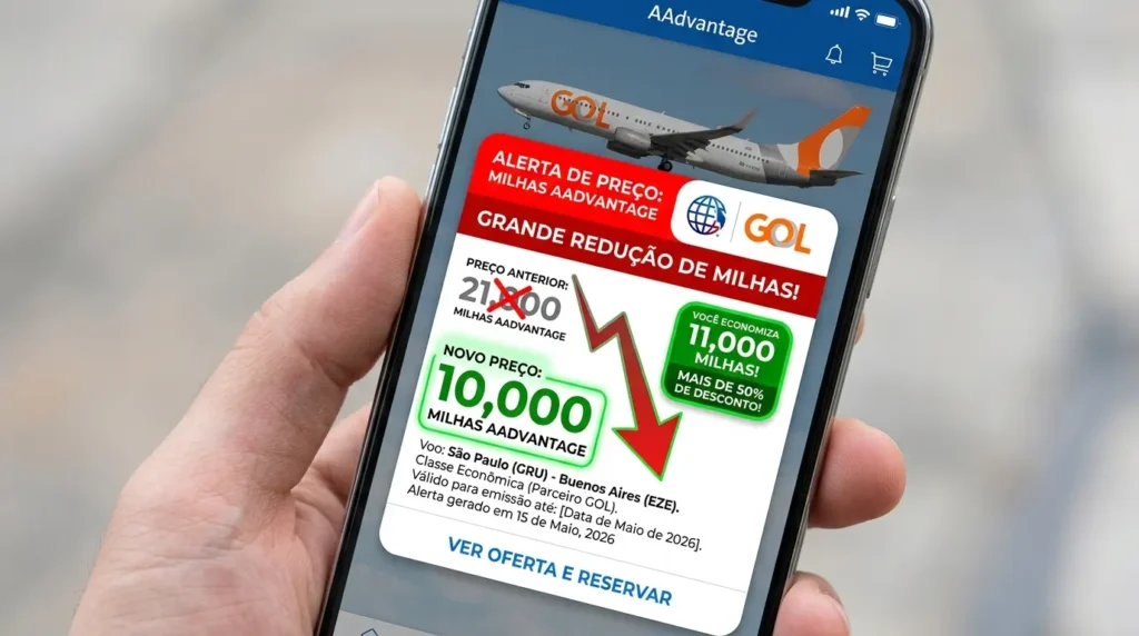 AAdvantage Expande Parceria com GOL: Como Aproveitar o Inventário Dinâmico sem Gastar Milhas à Toa 1 Notificação de queda de preço em milhas AAdvantage