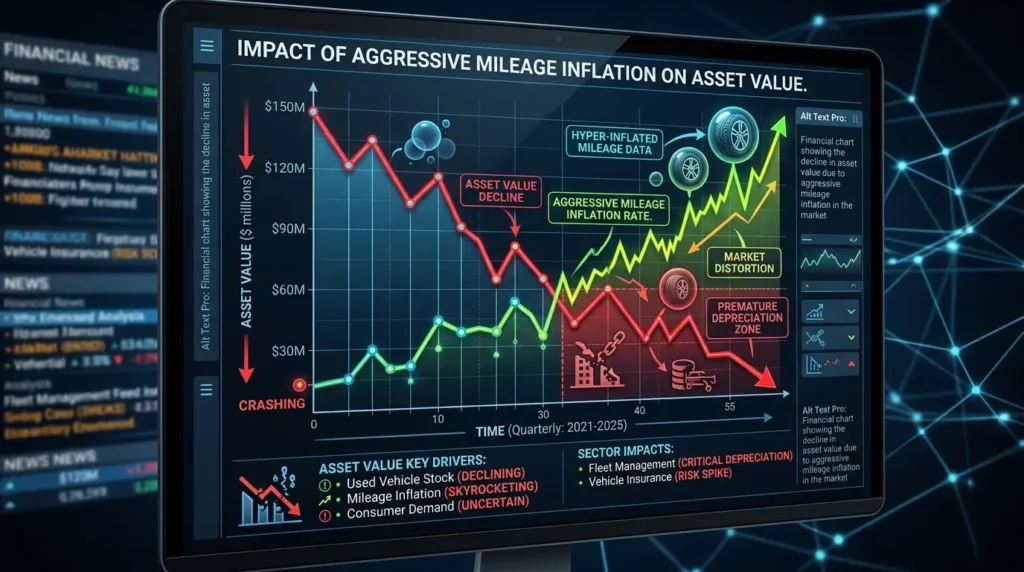 Gráfico financeiro mostrando a queda do valor do patrimônio devido à agressiva inflação de milhas no mercado.