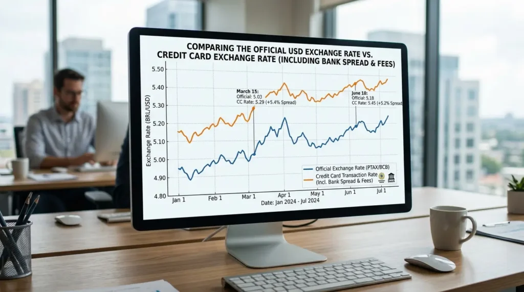 Cartão de Crédito: O Lado Oculto que os Bancos Não Mostram 1 Comparativo de spread cambial em cartão de crédito internacional