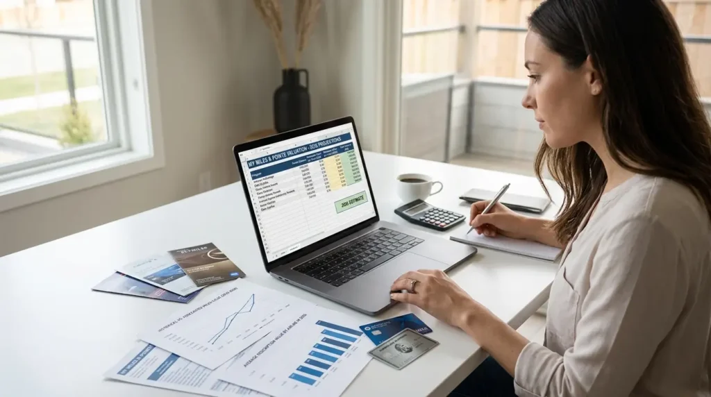 Quanto Valem Suas Milhas em 2026? Descubra o Valor Real e Como Maximizar Seus Pontos Pessoa calculando quanto valem suas milhas em 2026 utilizando programas de fidelidade e cartão de crédito