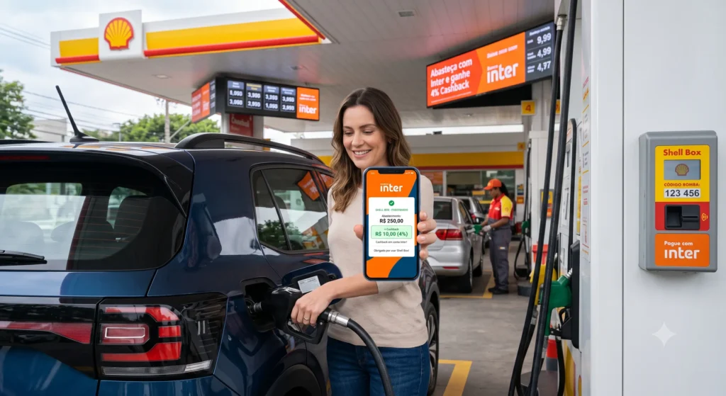 Banco Inter Cashback Shell Box: Como Economizar ao Abastecer em 2026 1 Banco Inter Cashback Shell Box funcionando pelo Super App.